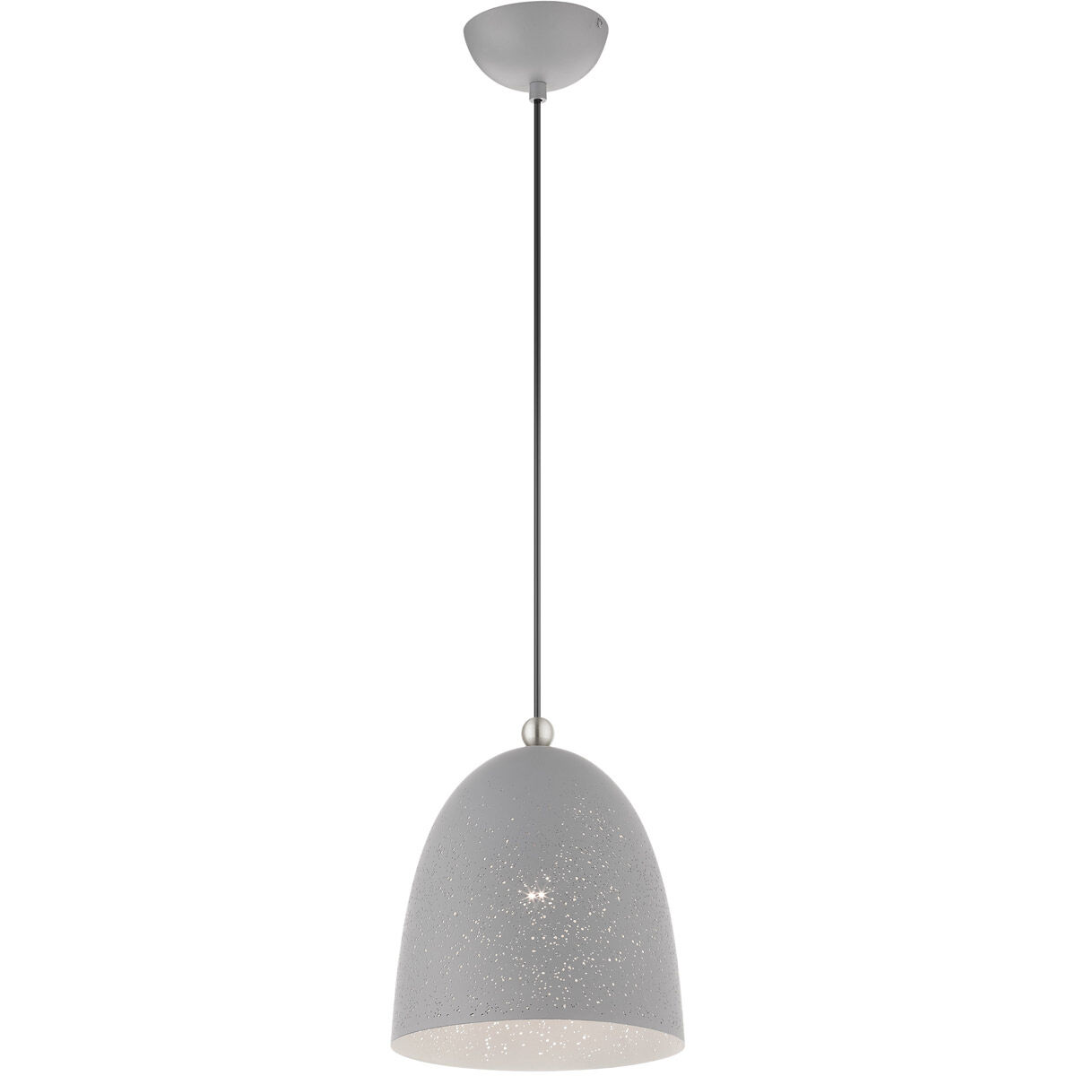 Arlington 1 Light 10 inch Nordic Gray with Brushed Nickel Accents Pendant Ceiling Light