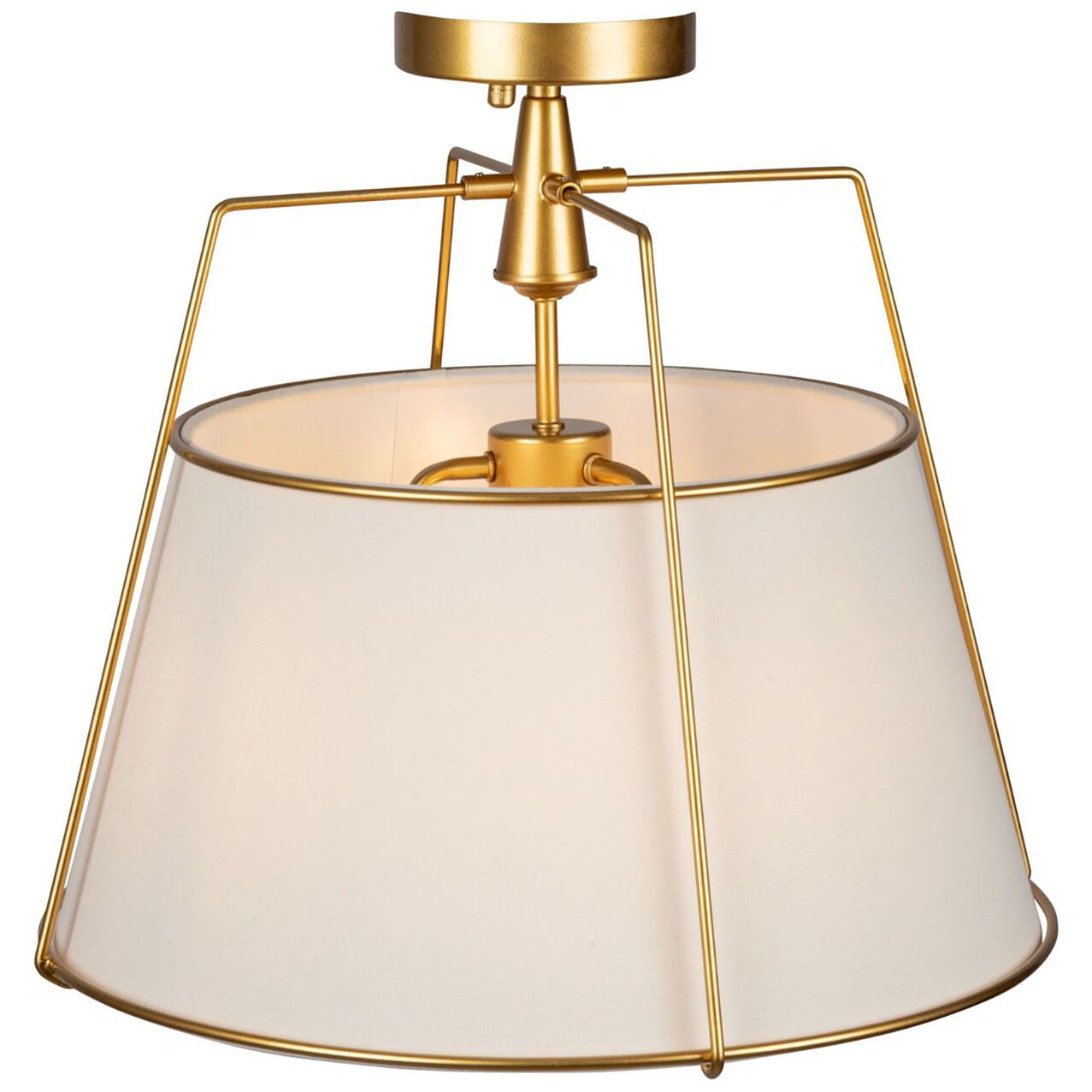 Pullman LED 17 inch Brass Semi-Flush Mount Ceiling Light