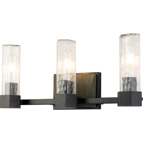 Navarre 3 Light 21 inch Black+Grey Bath Light Wall Light