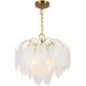 Alessia 4 Light 16.5 inch Brushed Brass and White Chandelier Ceiling Light