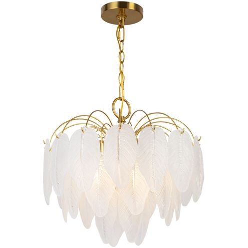 Alessia 4 Light 16.5 inch Brushed Brass and White Chandelier Ceiling Light