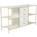 Jeanelle 53.5 X 16 inch Cerused White / Stained Gold Console Table