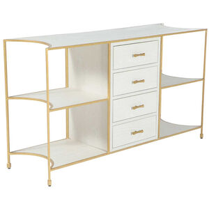 Jeanelle 53.5 X 16 inch Cerused White / Stained Gold Console Table