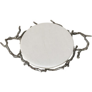 Round Decorative Silver Tray, Round