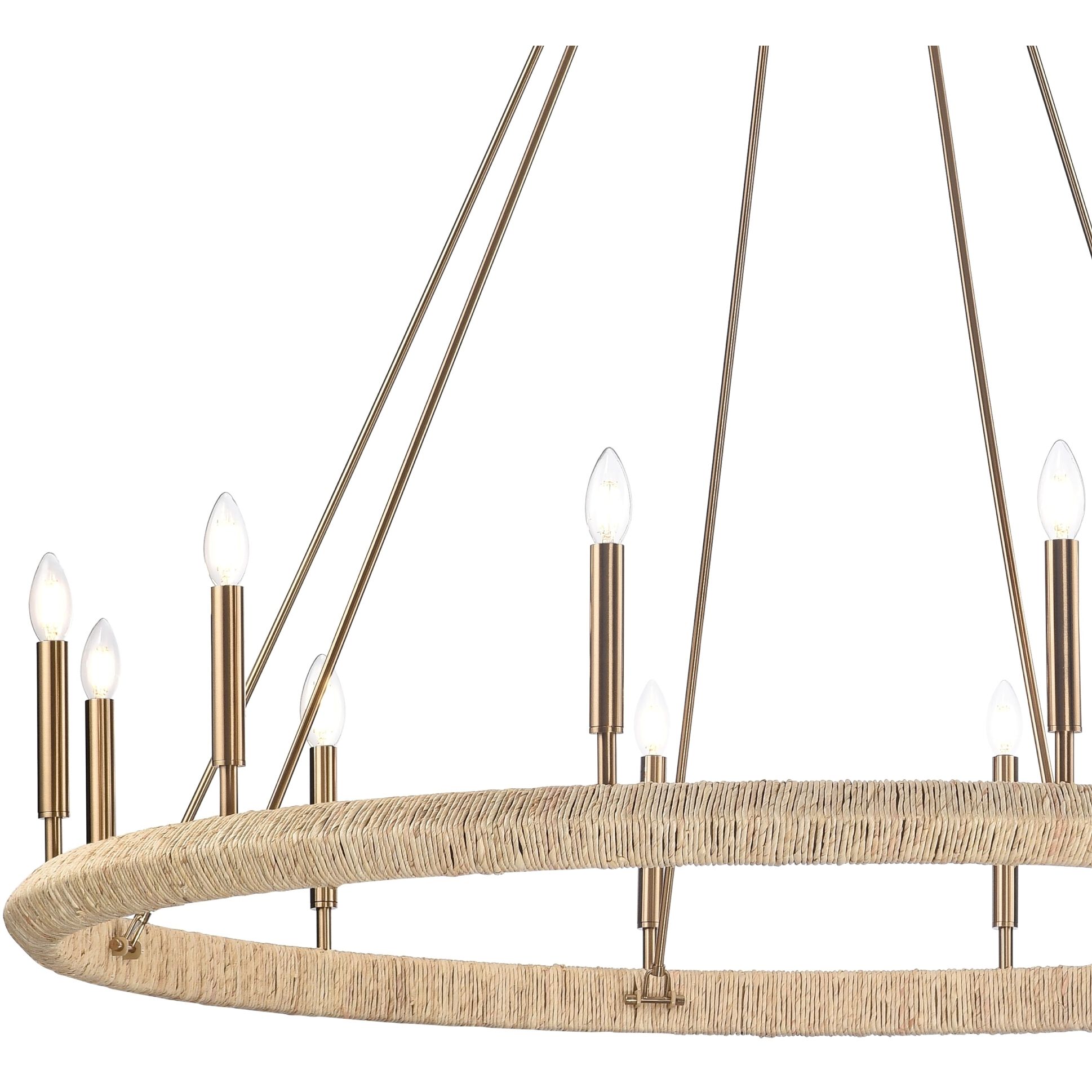 Cabana 12 Light 52 inch Lacquered Gold Chandelier Ceiling Light