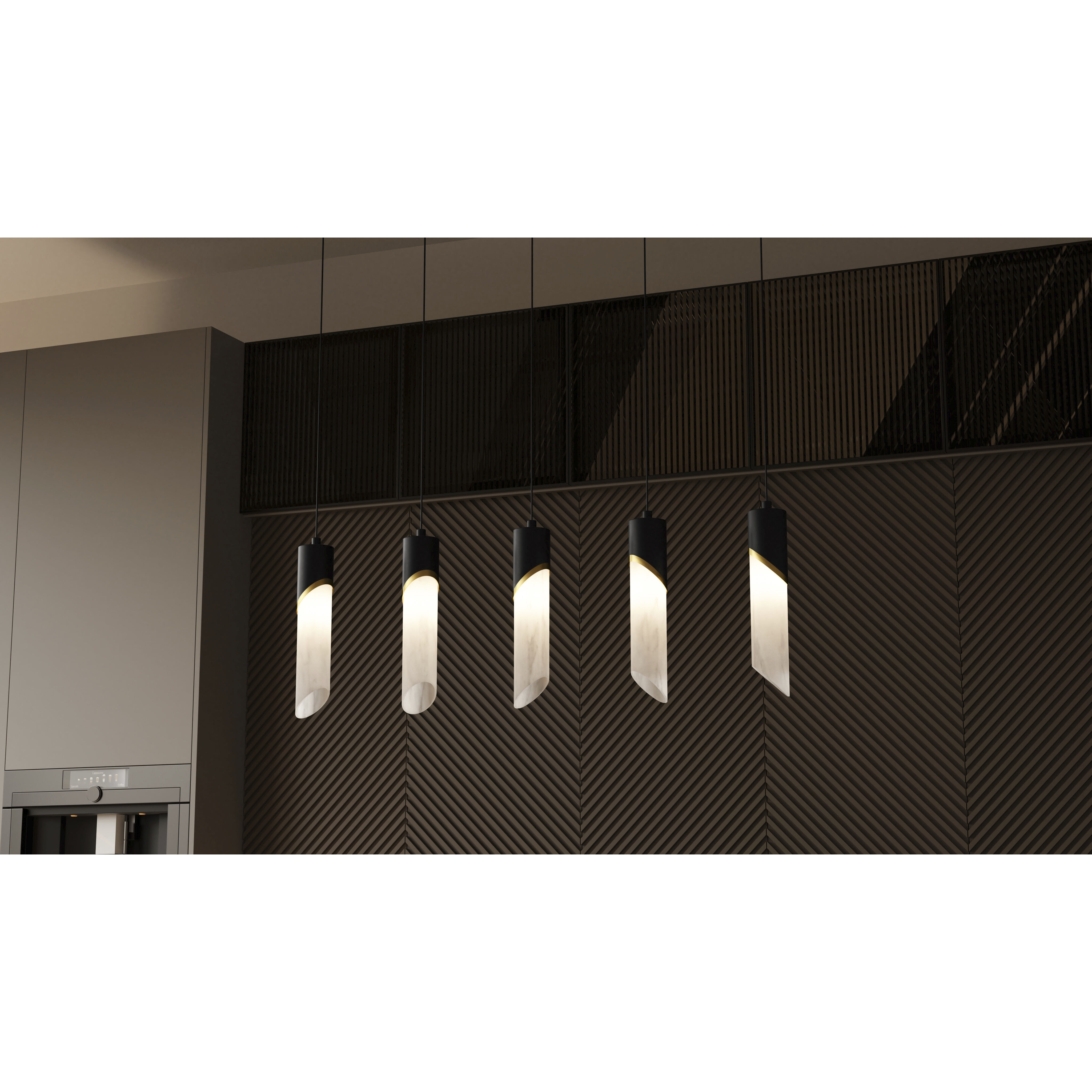 Alys LED 40 inch Matte Black Linear Chandelier Ceiling Light, Medium