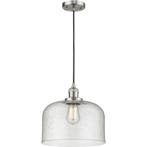 Franklin Restoration Bell 1 Light 12 inch Brushed Satin Nickel Mini Pendant Ceiling Light in Incandescent, Seedy, Franklin Restoration