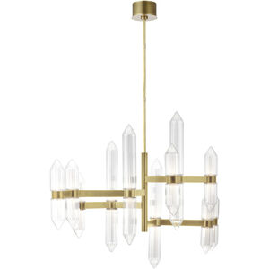 Avroko Langston LED Plated Brass Chandelier Ceiling Light, Integrated LED