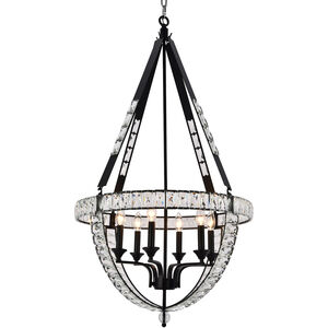 Canada 6 Light 24 inch Black Chandelier Ceiling Light