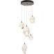 Chrysalis 5 Light 15.7 inch Bronze Pendant Ceiling Light in White Crystal