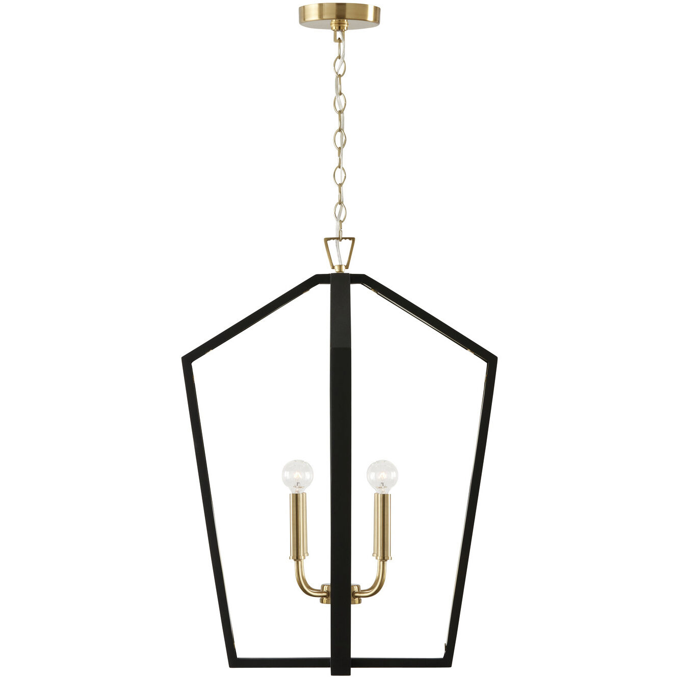 Maren 4 Light 20 inch Flat Black and Matte Brass Pendant Ceiling Light