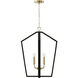 Maren 4 Light 20 inch Flat Black and Matte Brass Pendant Ceiling Light