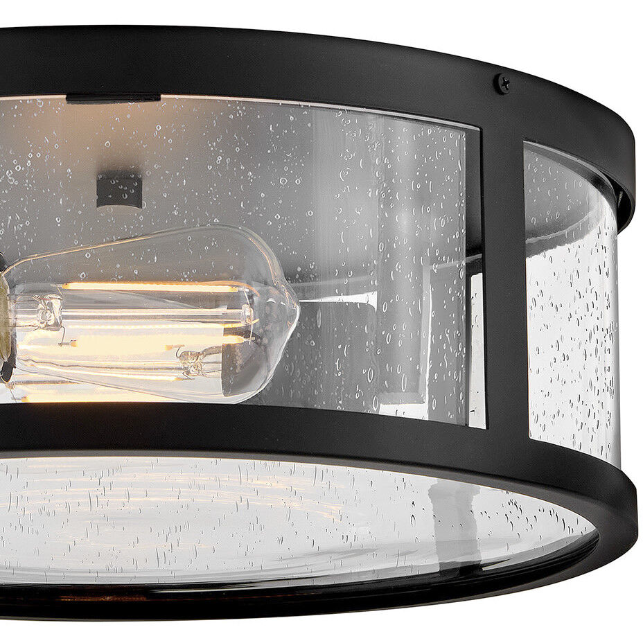 Alfie 2 Light 14 inch Black Outdoor Flush Mount