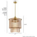 Ontario 3 Light 17.1 inch Luxe Gold Pendant Ceiling Light, Large