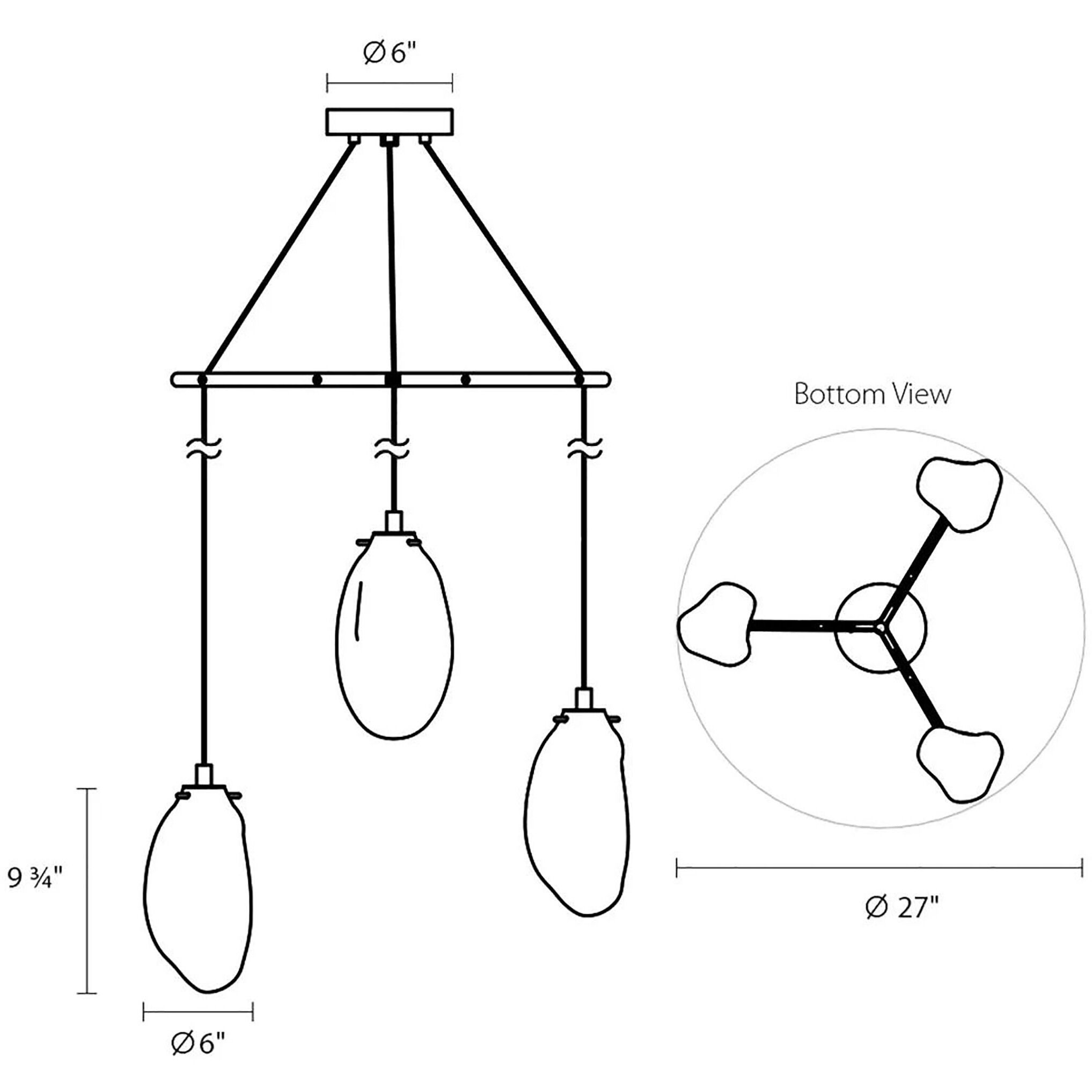 Liquid LED 27 inch Satin Black Pendant Ceiling Light in Smoke Fade Glass