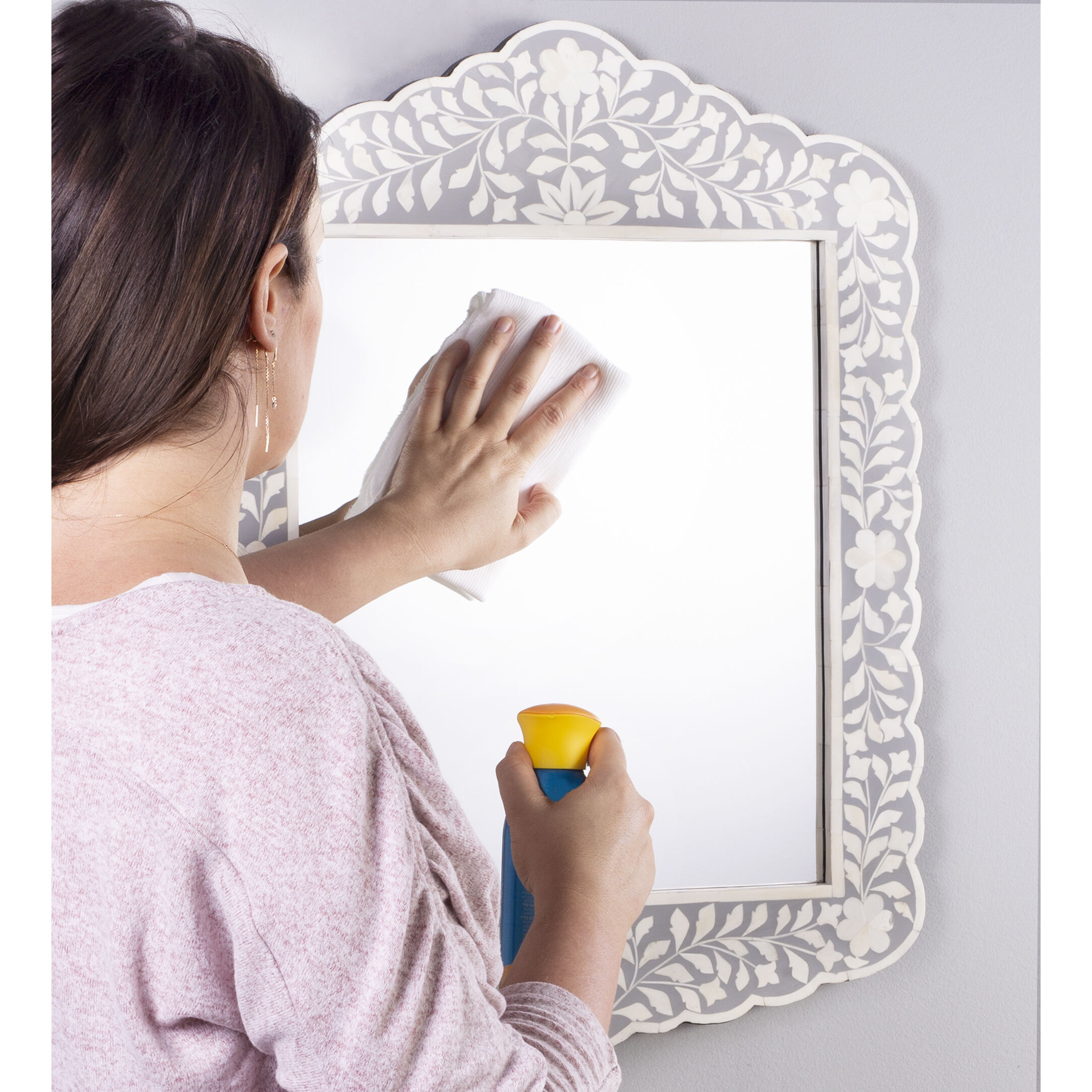 Bone Inlay Vivienne  28 X 20 inch Gray Bone Inlay Mirror