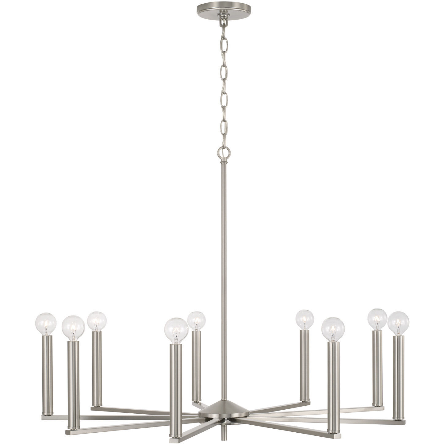 Portman 9 Light 34 inch Brushed Nickel Chandelier Ceiling Light