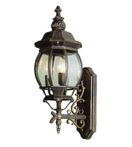 Francisco 3 Light 25 inch Black Gold Outdoor Wall Lantern