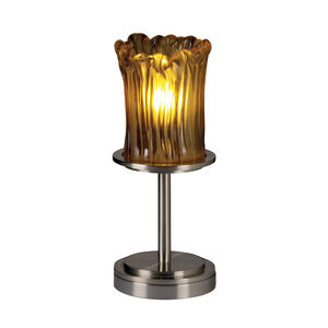 Veneto Luce 12 inch 60 watt Brushed Nickel Table Lamp Portable Light in Amber (Veneto Luce)