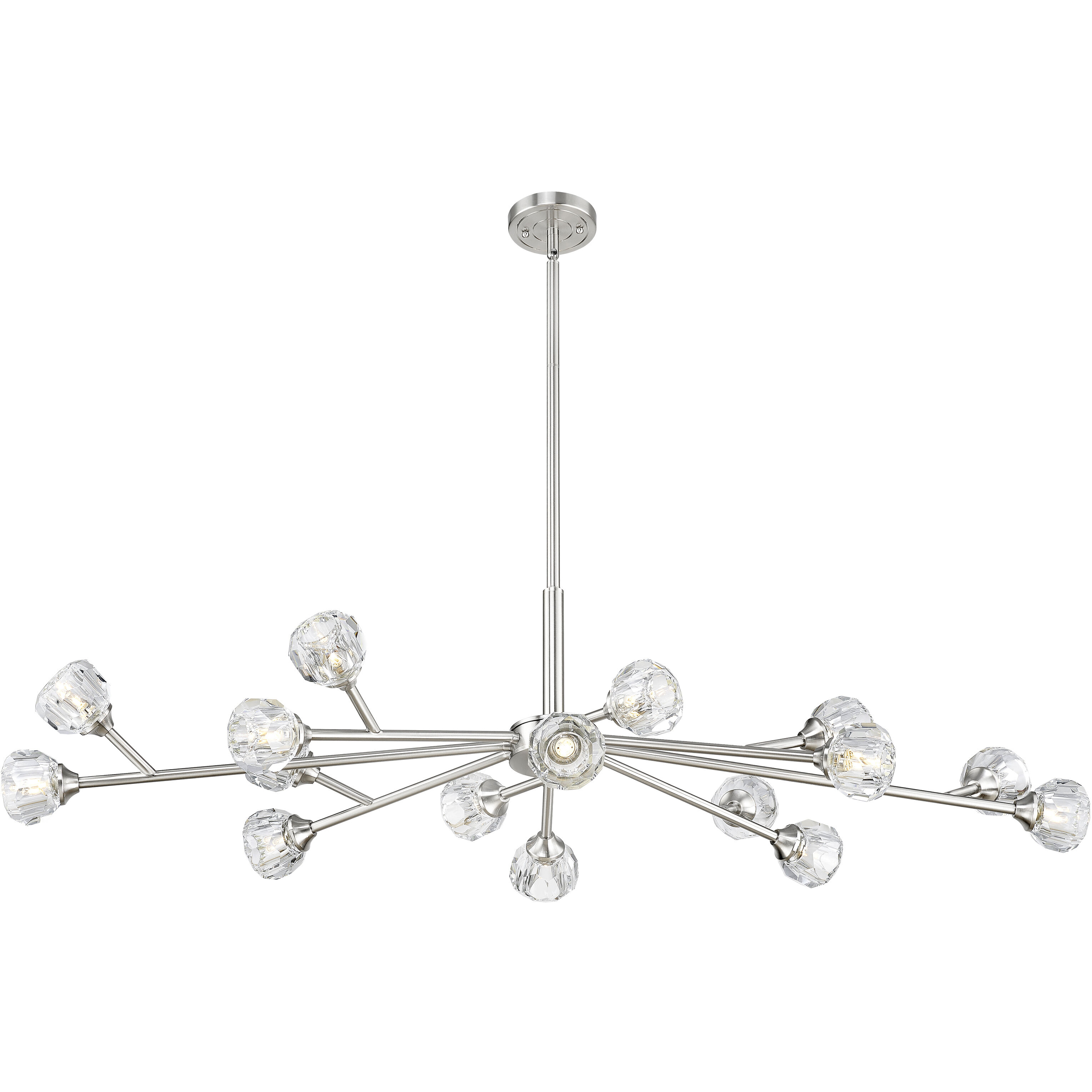 Aurora 16 Light 48 inch Polished Nickel Chandelier Ceiling Light