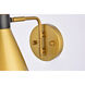 Halycon 1 Light 11 inch Brass and Black Bath Sconce Wall Light