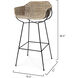 Nusa 39.5 inch Natural Rattan & Black Steel Bar Stool