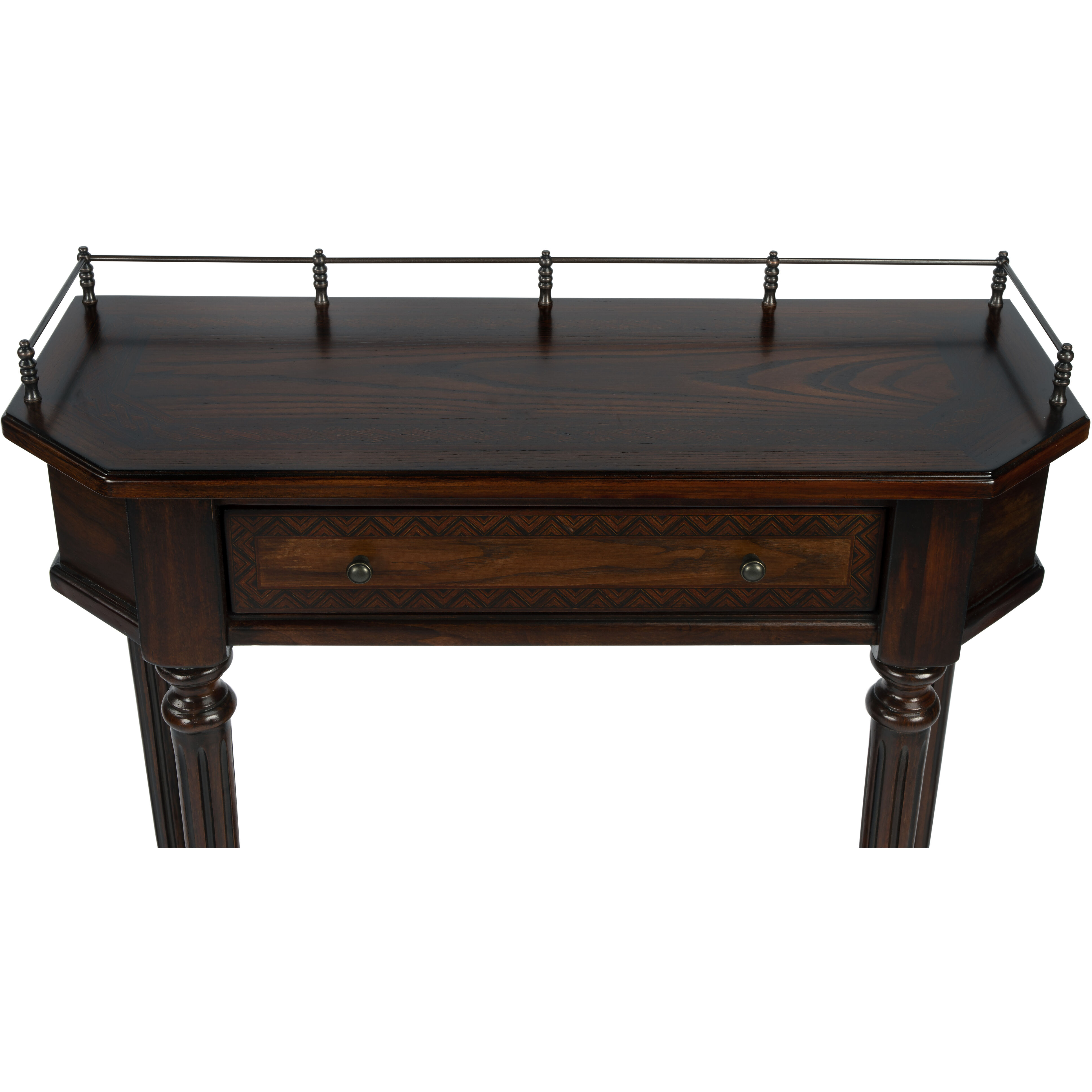 Charleston One Drawer Console Table in Dark Brown
