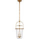 Chapman & Myers Lorford 3 Light 10 inch Gilded Iron Tall Bell Lantern Ceiling Light in Clear Glass