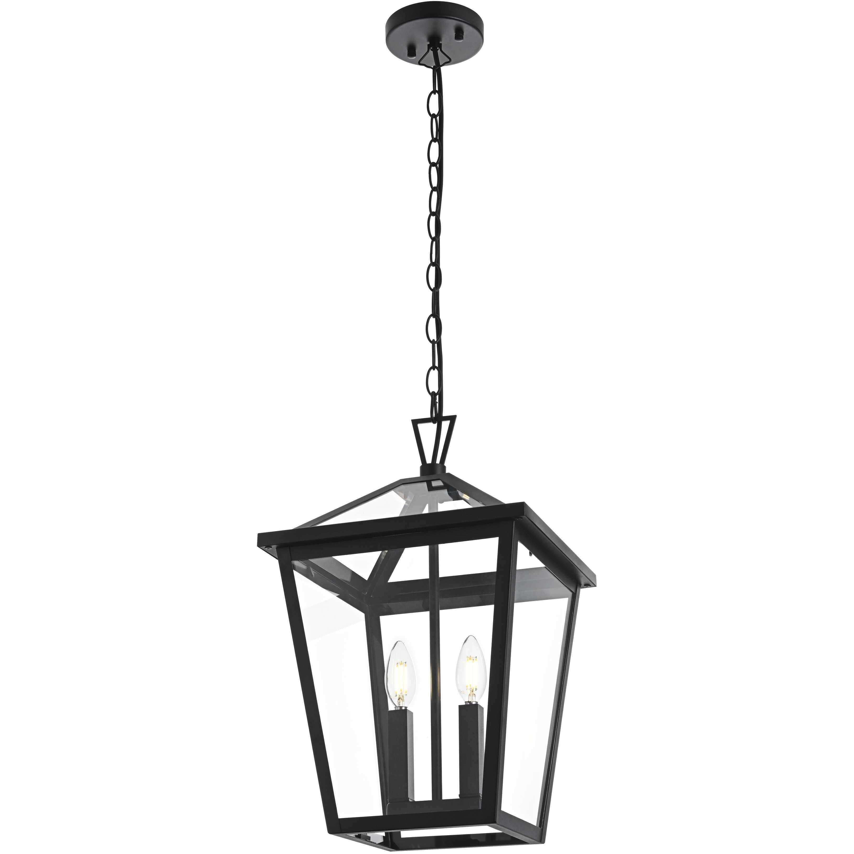 Frankford 2 Light 12 inch Black Outdoor Pendant
