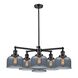 Franklin Restoration Large Bell 6 Light 32 inch Polished Chrome Chandelier Ceiling Light in Incandescent, Plated Smoke Glass, Franklin Restoration