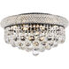 Primo 8 Light 16 inch Black and Clear Flush Mount Ceiling Light