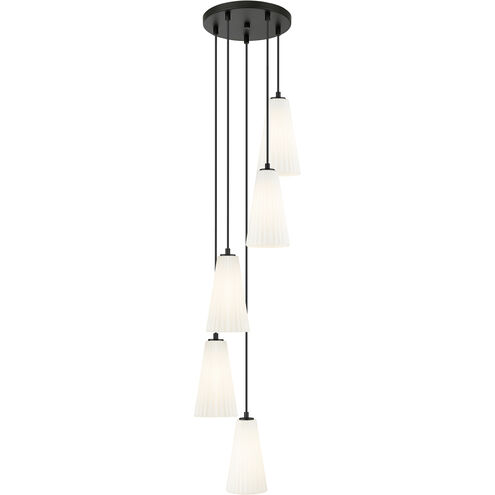 Farrell 5 Light 12 inch Matte Black Chandelier Ceiling Light