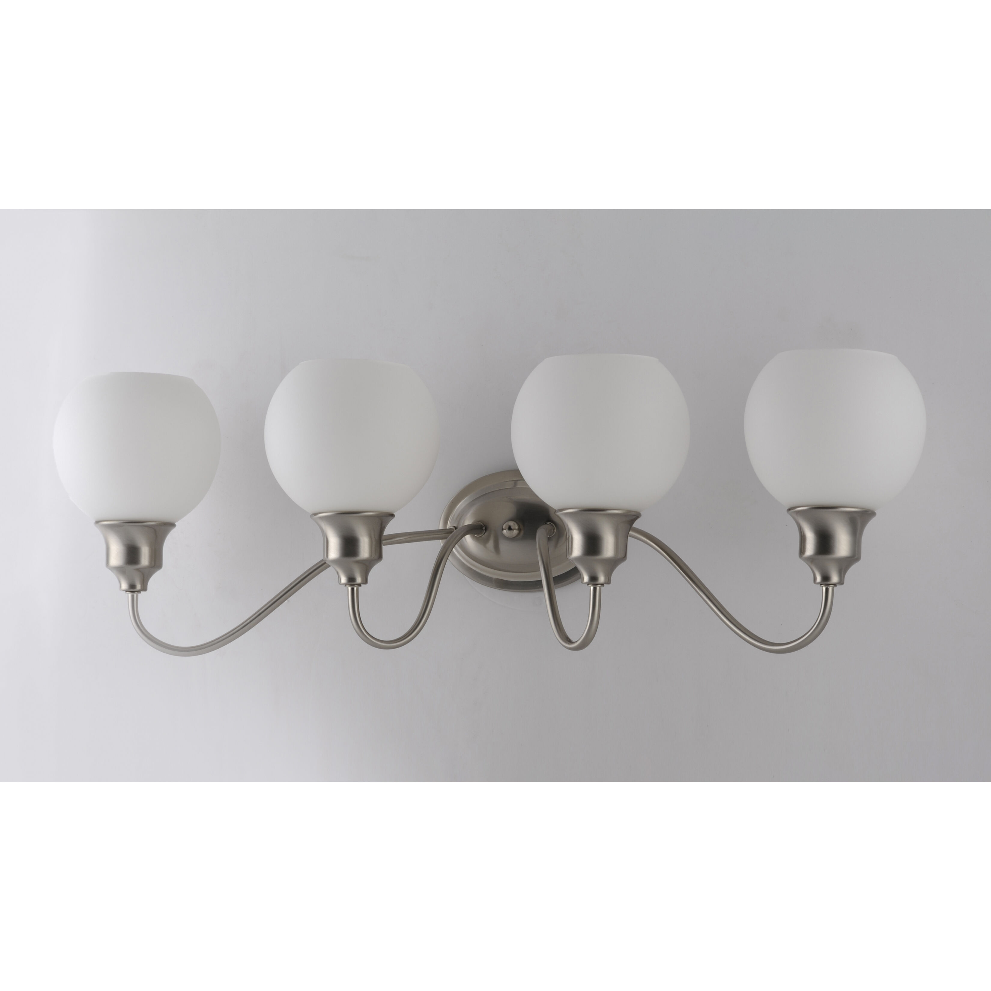 Ballord 4 Light 31 inch Satin Nickel Bath Vanity Wall Light in Satin White
