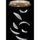 Elevate 3 Light 18 inch Gold Pendant Ceiling Light in Gold Leaf, Dichroic Plumes Studio Glass