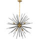 Timber 8 Light 30 inch Brass and Black Pendant Ceiling Light