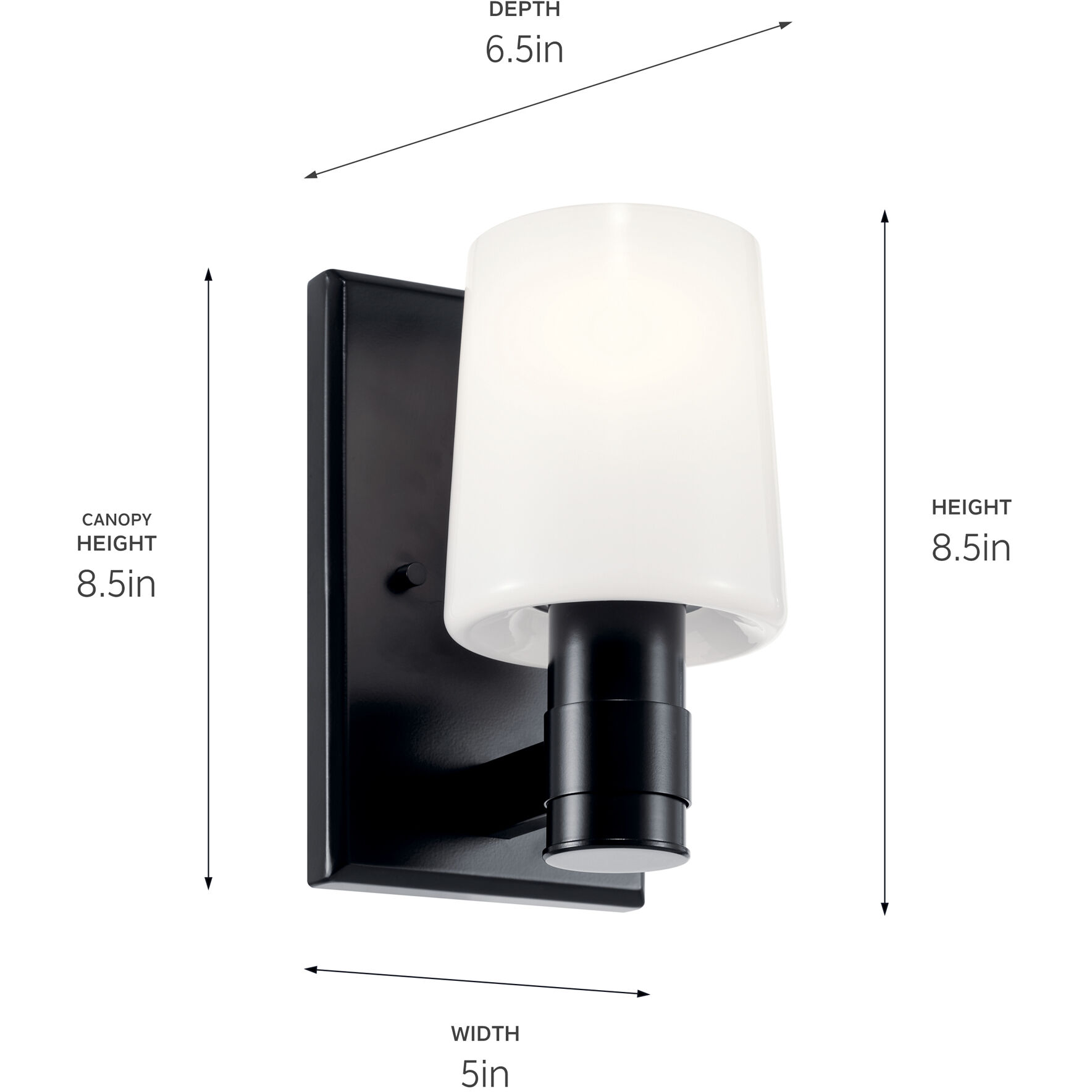 Adani 1 Light 5 inch Black Wall Sconce Wall Light