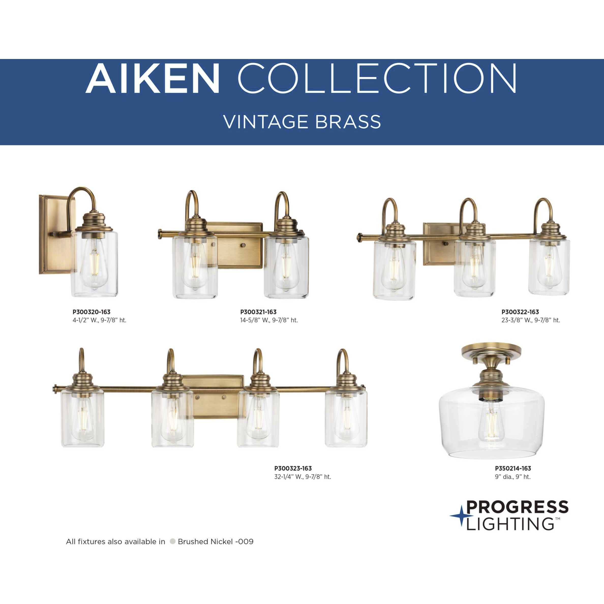 Aiken 1 Light 9 inch Vintage Brass Flush Mount Ceiling Light