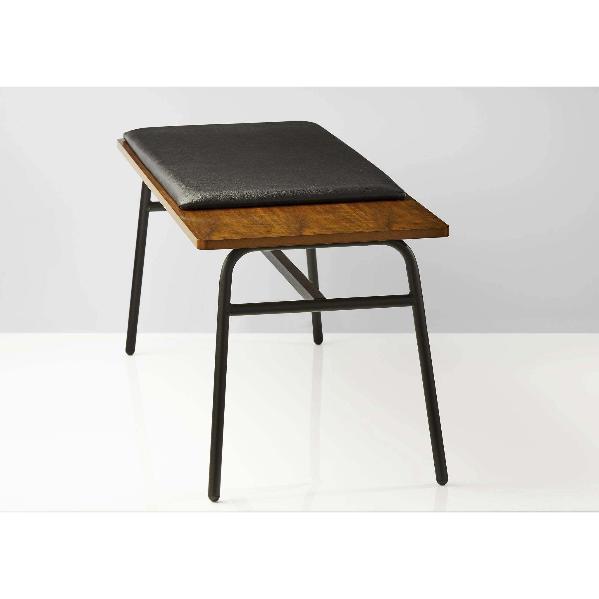 Carter Walnut and Matte Black Bench