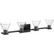 Gilford 4 Light 33.5 inch Matte Black Vanity Light Wall Light