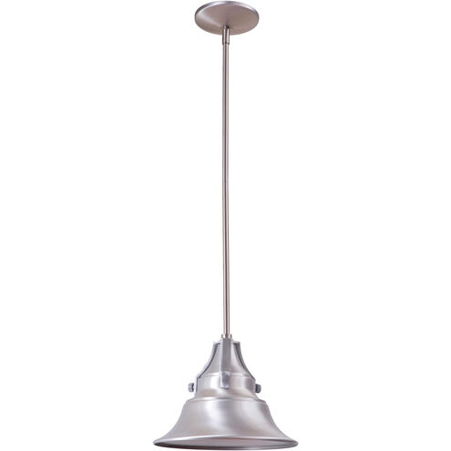 Union 1 Light 8 inch Satin Aluminum Outdoor Pendant, Small