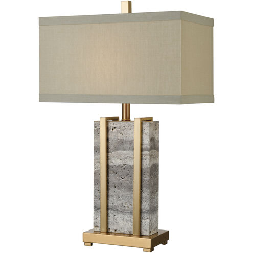 Harnessed 29 inch 150.00 watt Gray with Cafe Bronze Table Lamp Portable Light