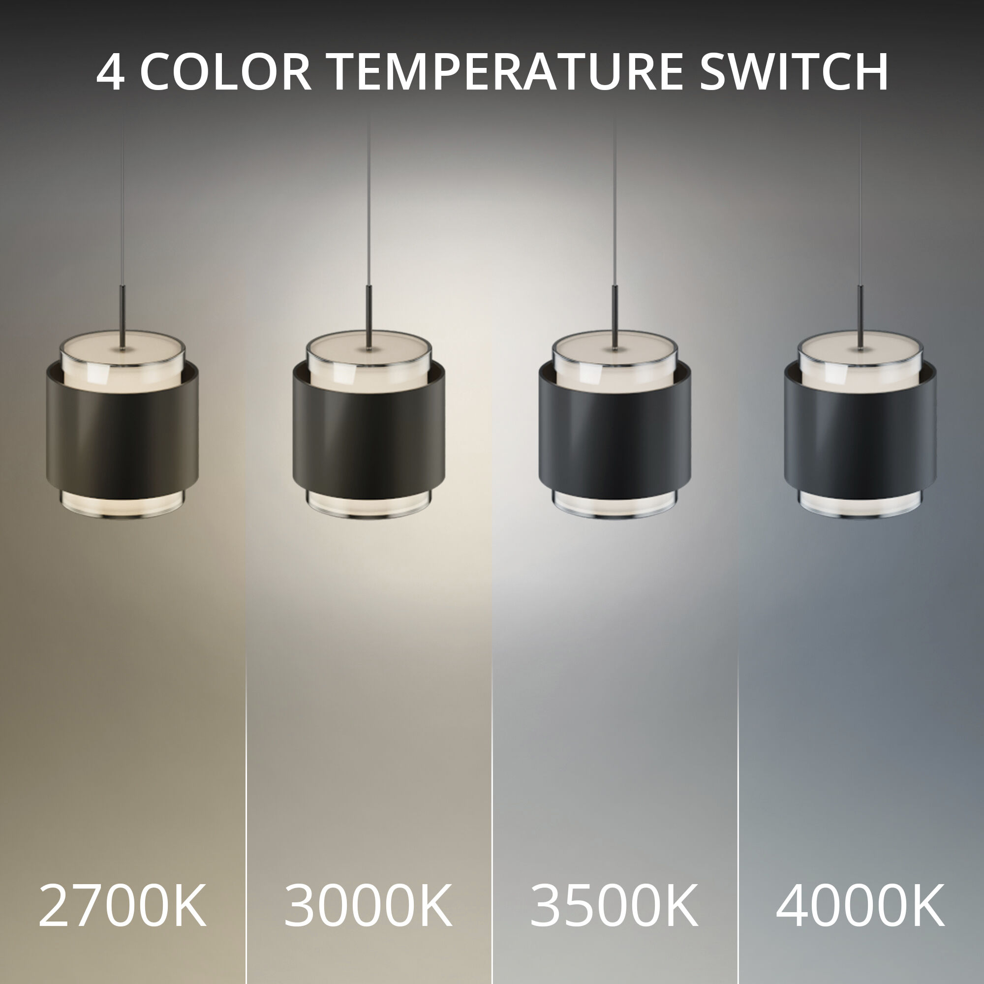 Banded LED 11.8 inch Black Chandelier Ceiling Light, dweLED