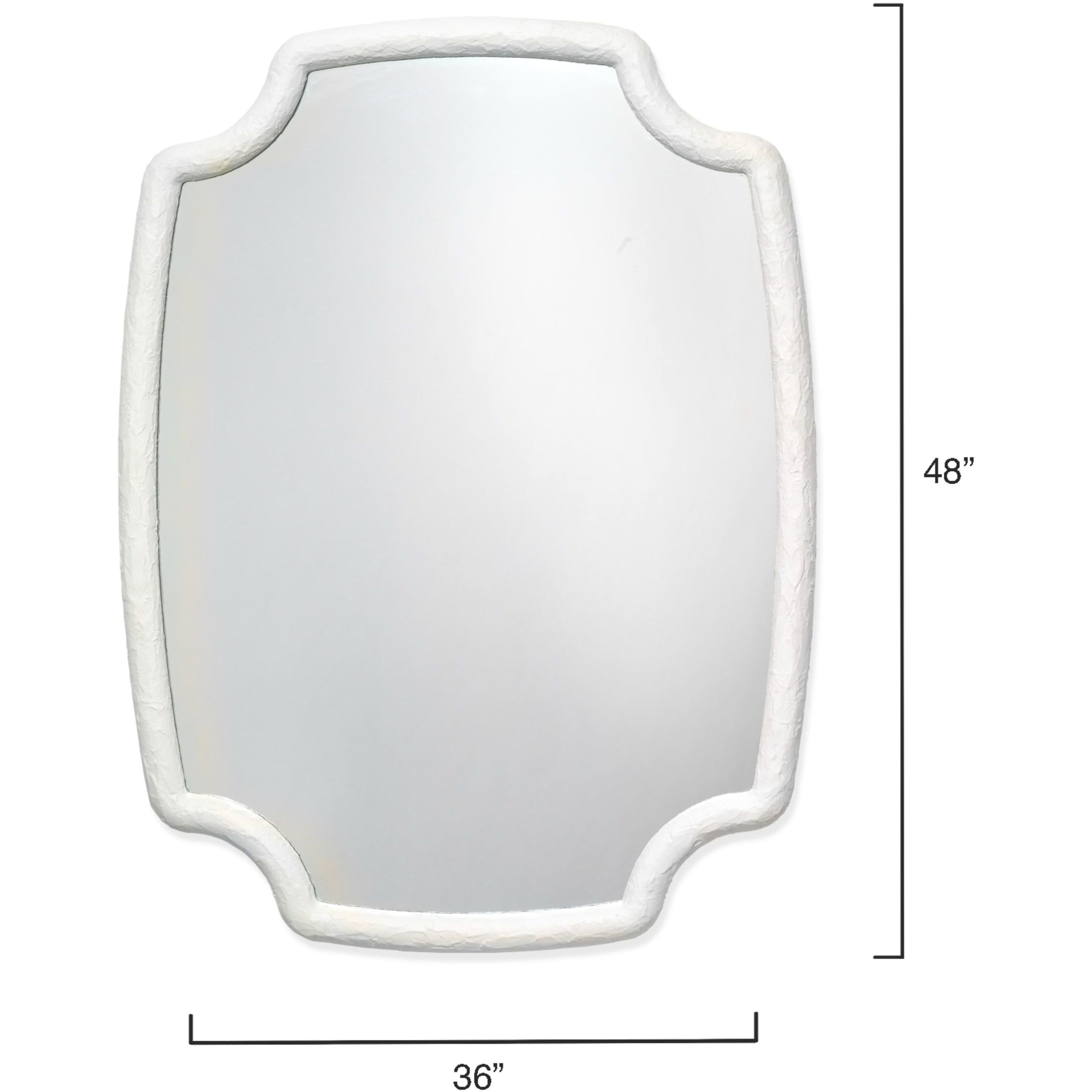 Selene 48 X 36 inch Textured White Resin Wall Mirror