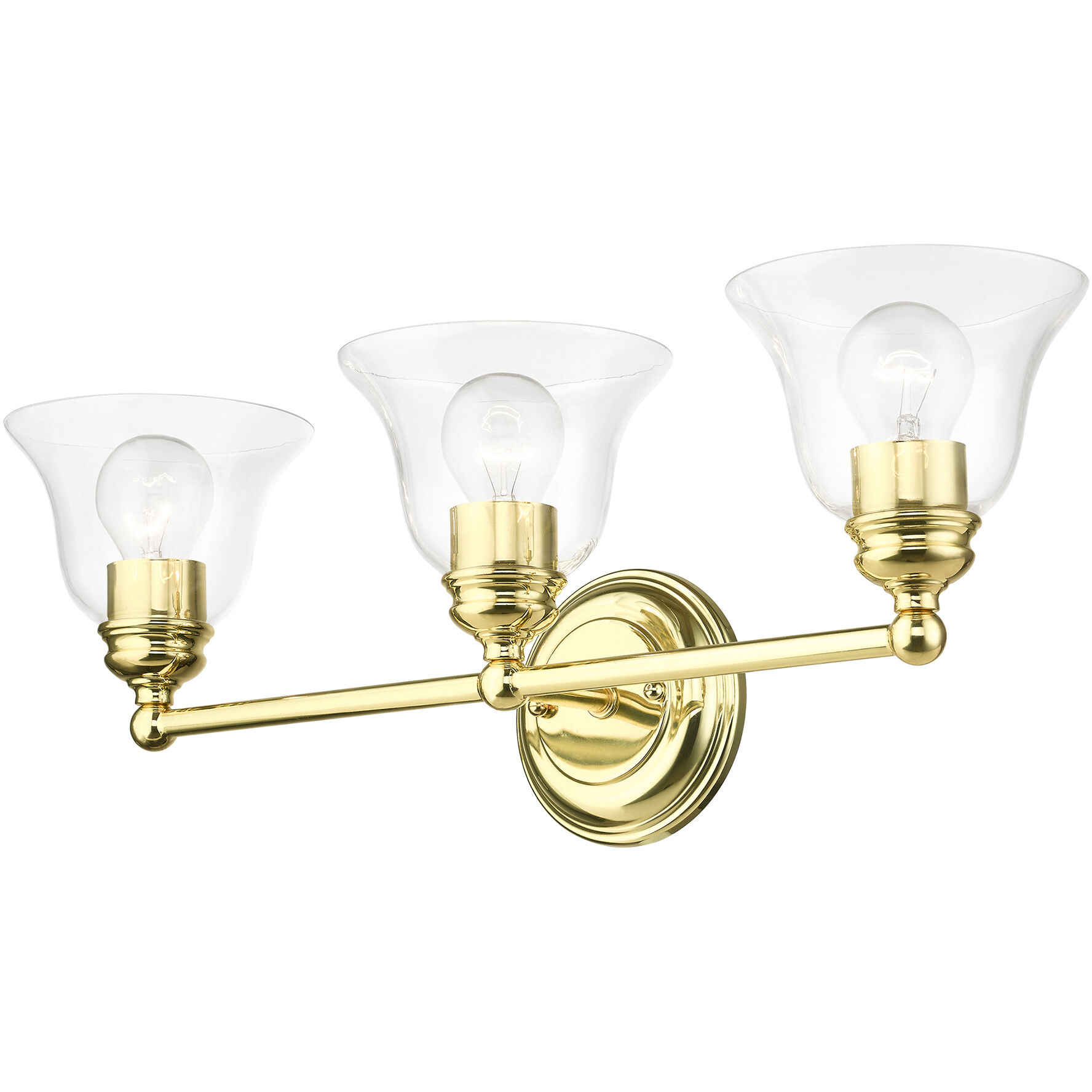 Moreland 3 Light 24 inch Polished Brass Vanity Sconce Wall Light
