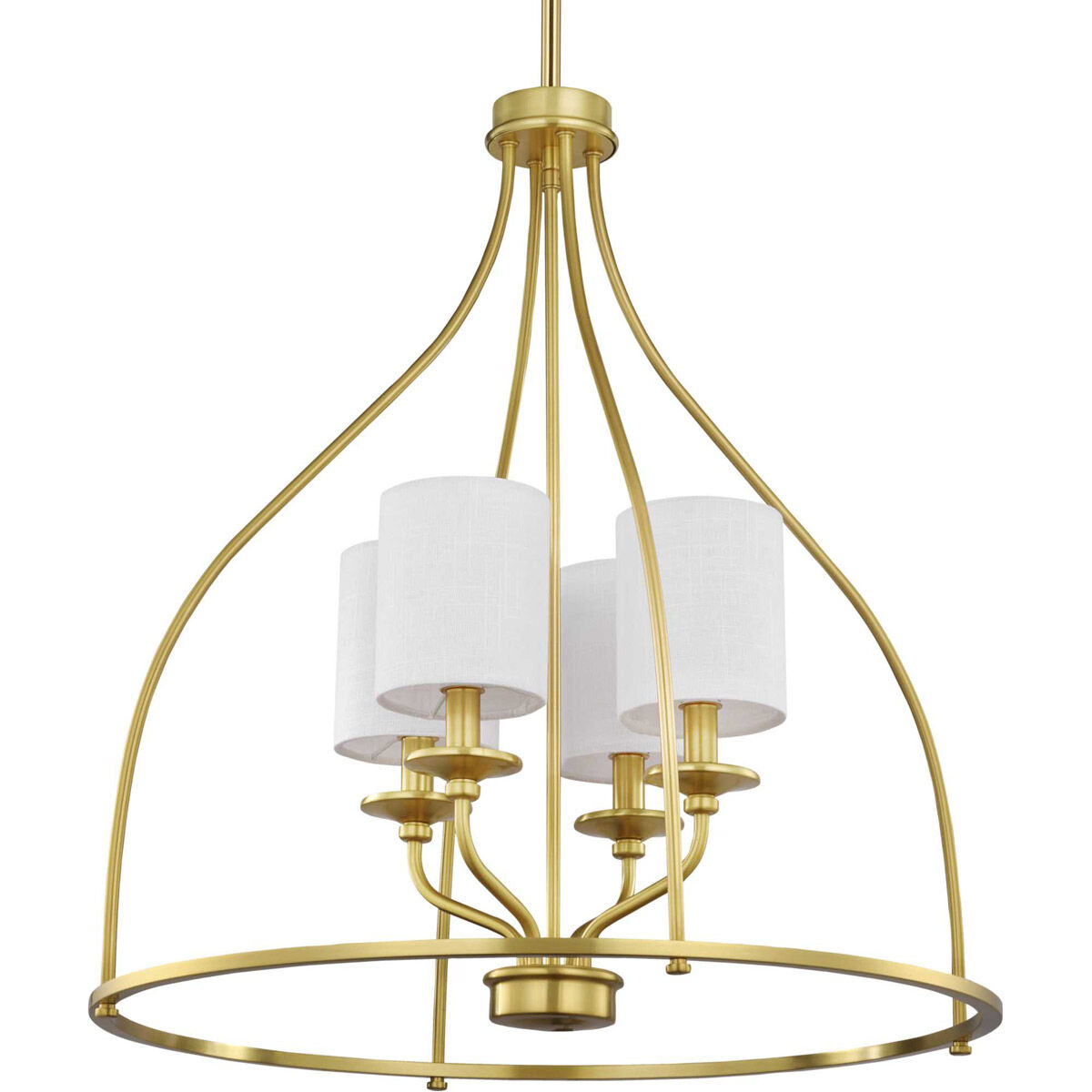 Bonita 4 Light 23 inch Satin Brass Foyer Chandelier Ceiling Light, Design Series