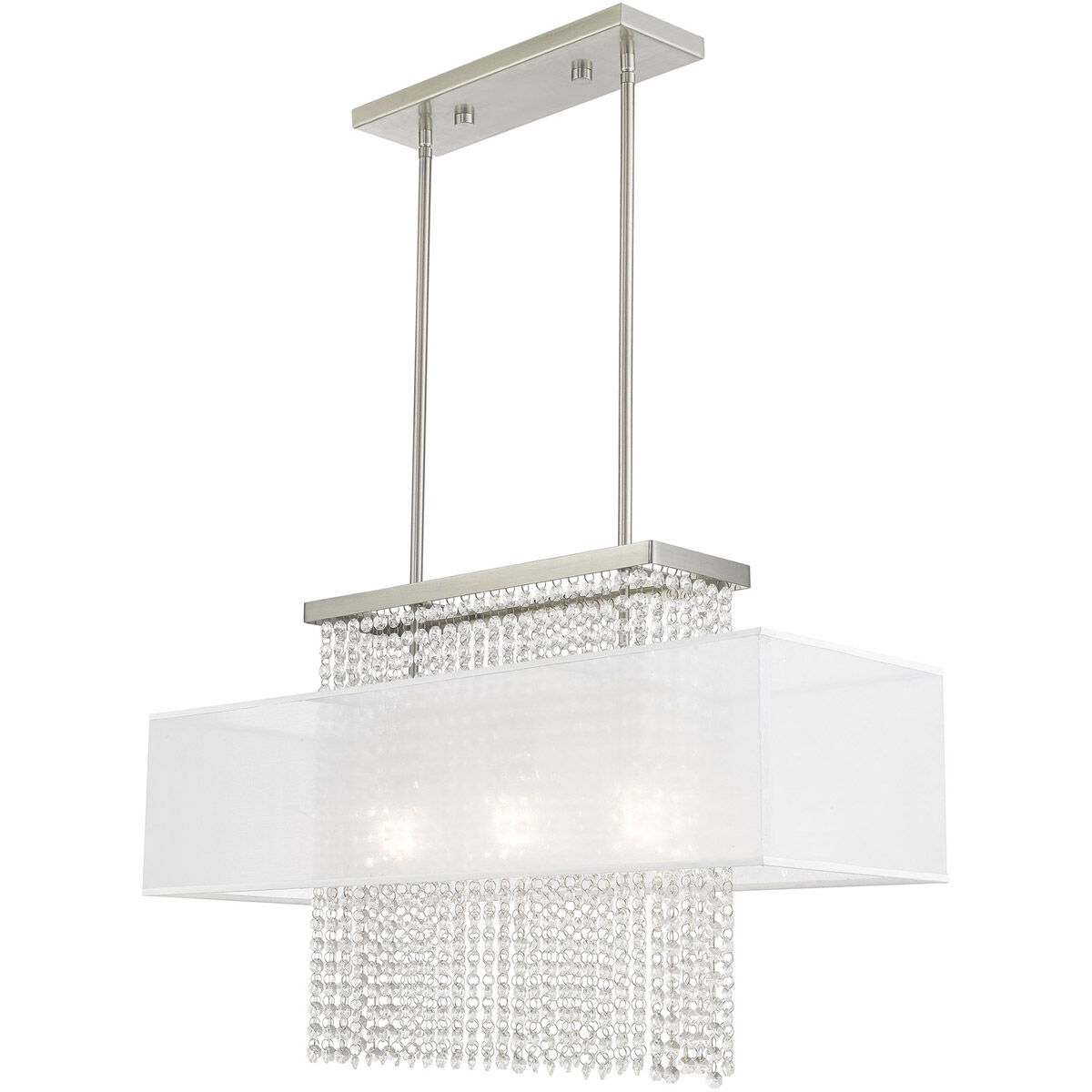 Bella Vista 3 Light 30 inch Brushed Nickel Linear Chandelier Ceiling Light