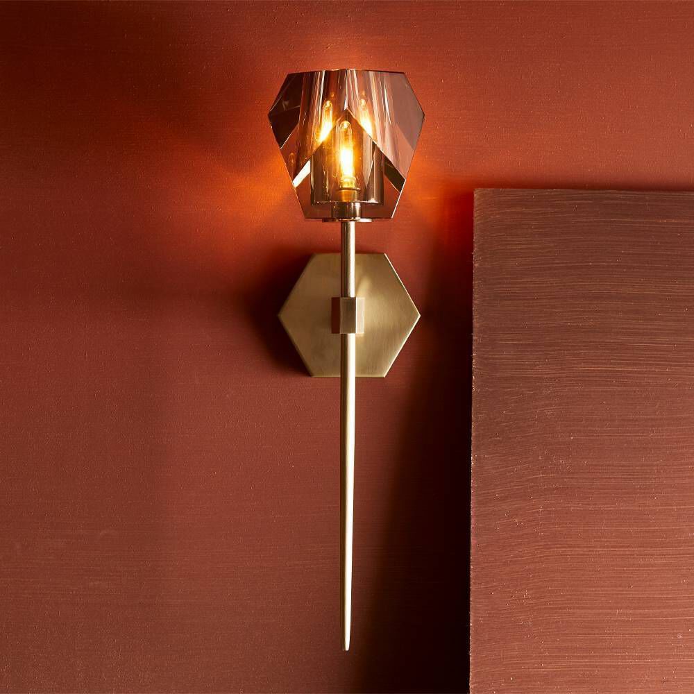 Gemma 1 Light 6 inch Pale Brass Sconce Wall Light