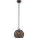 Charlton 1 Light 10 inch Bronze with Antique Brass Accents Pendant Ceiling Light