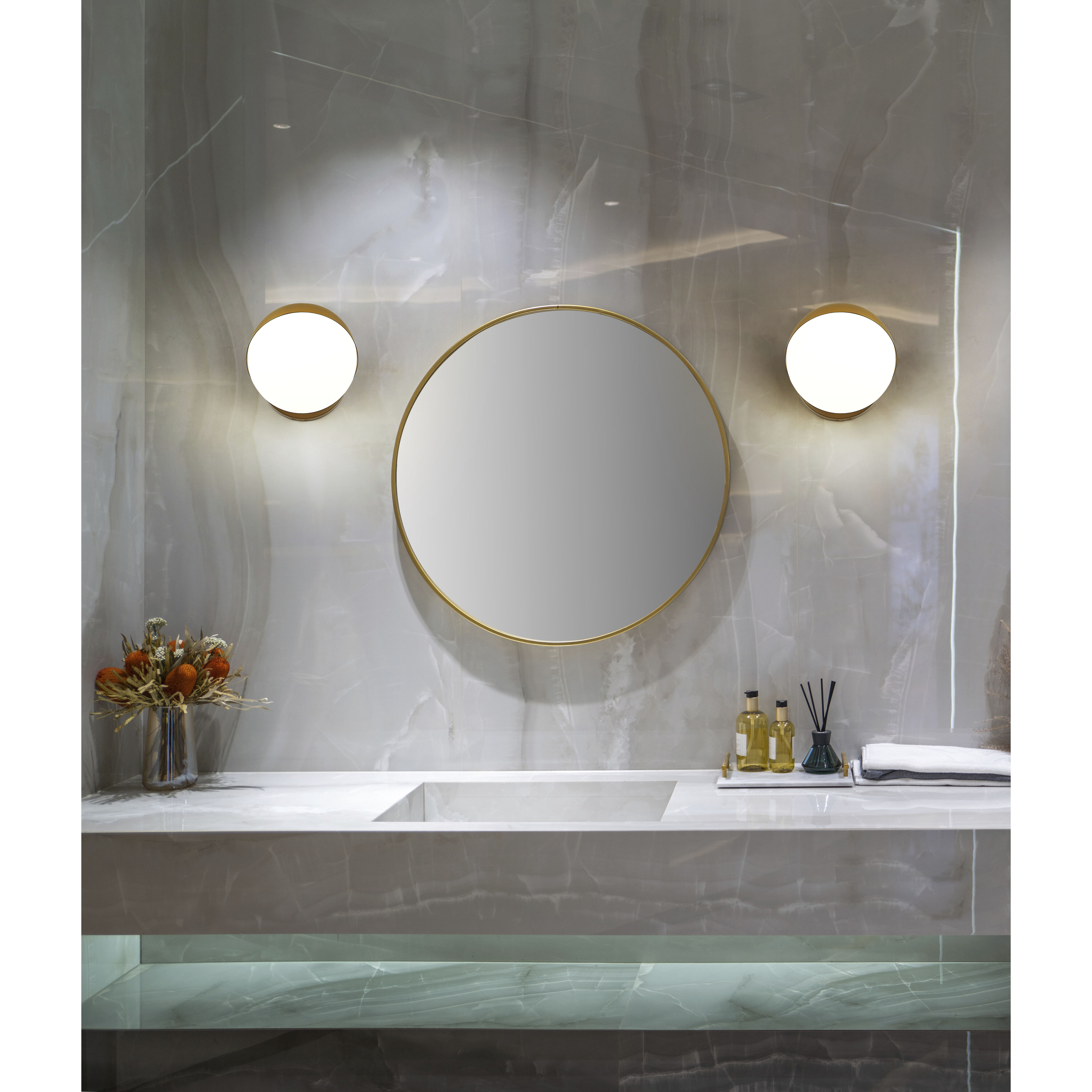 Realm Sphere Wall Sconce Wall Light in Modern Gold