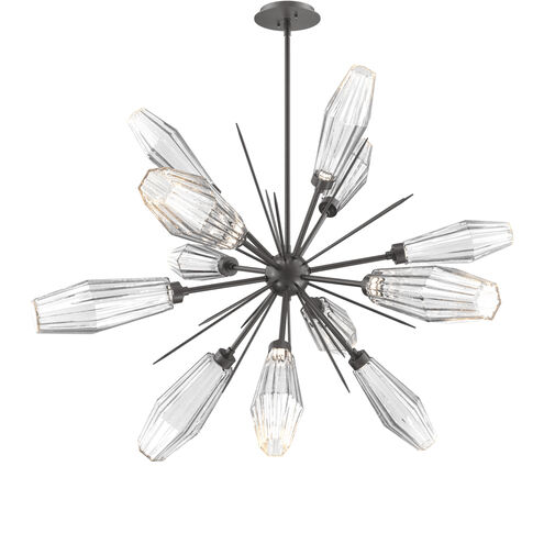 Aalto LED 37.7 inch Graphite Chandelier Ceiling Light in Optic Rib Clear, 2700K LED, Starburst
